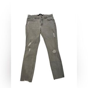 Express Gray Distressed Ankle Legging Mid‎ Rise Skinny Jeans 10
